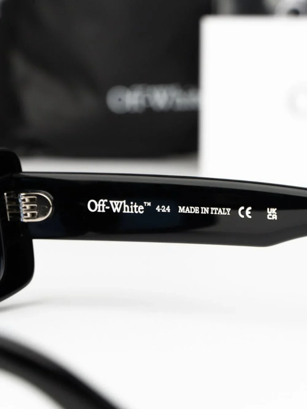 Off-White Women Sunglasses Black Blue Rectangle OERI127 1040 NEW AUTHENTIC